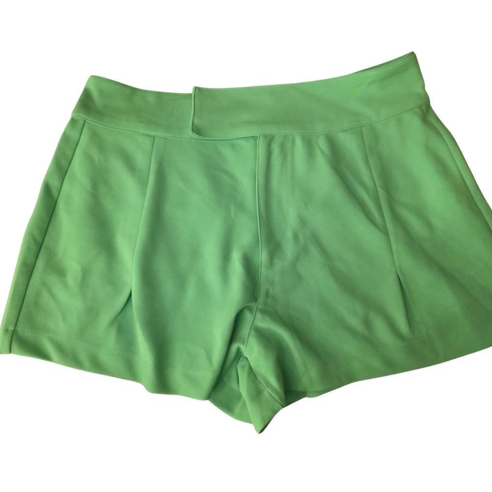 Sincerely Jules Bright Green High-Waist Ponte Shorts Summer Colorful Casual